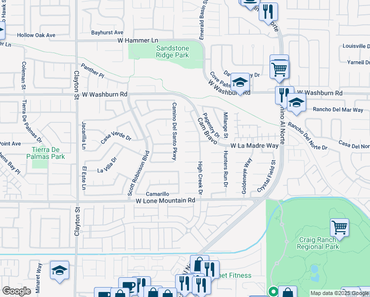 map of restaurants, bars, coffee shops, grocery stores, and more near 1326 Pine Terrace Court in North Las Vegas