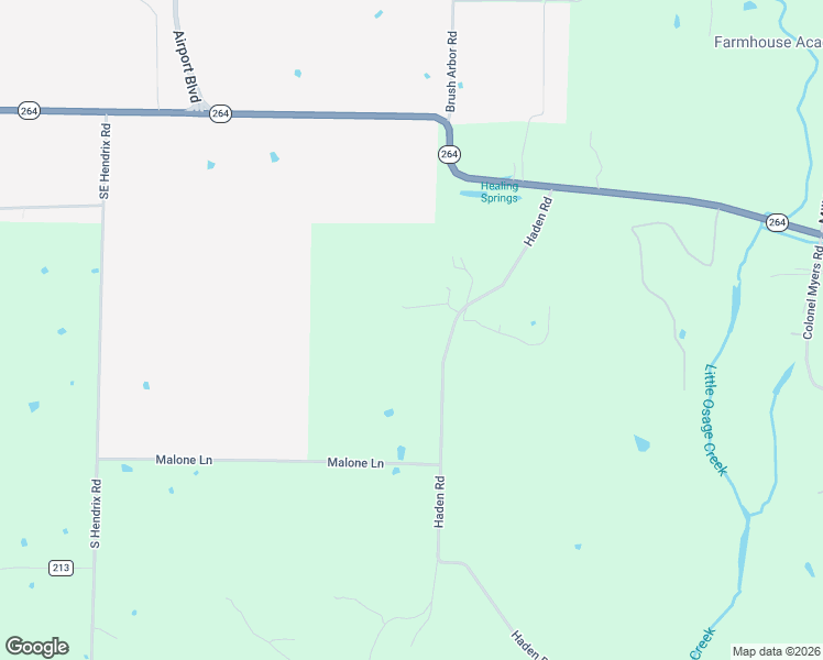 map of restaurants, bars, coffee shops, grocery stores, and more near 12453 Haden Road in Bentonville