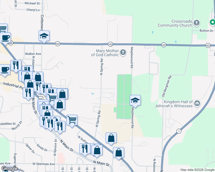 map of restaurants, bars, coffee shops, grocery stores, and more near 203 Ezma Street in Harrison