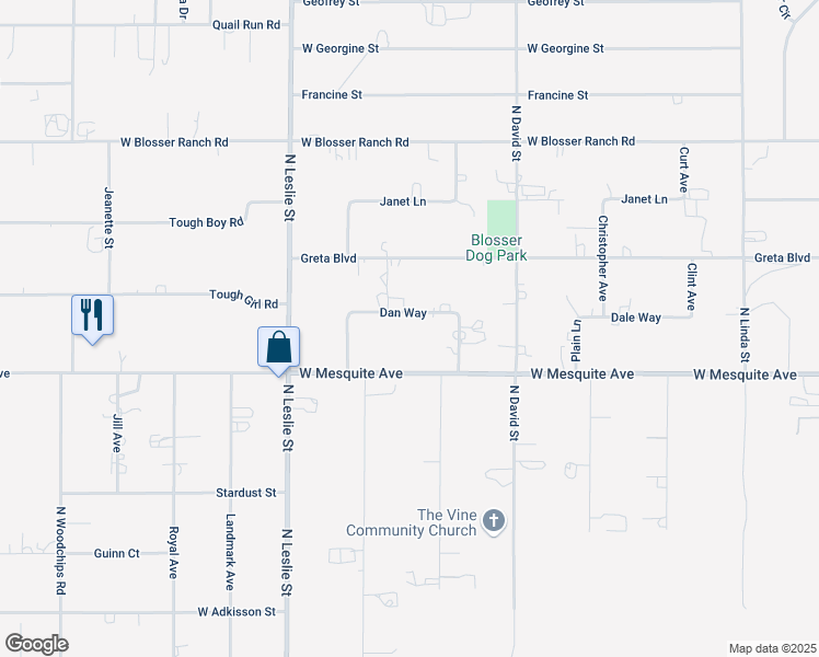 map of restaurants, bars, coffee shops, grocery stores, and more near 1731 Dan Way in Pahrump