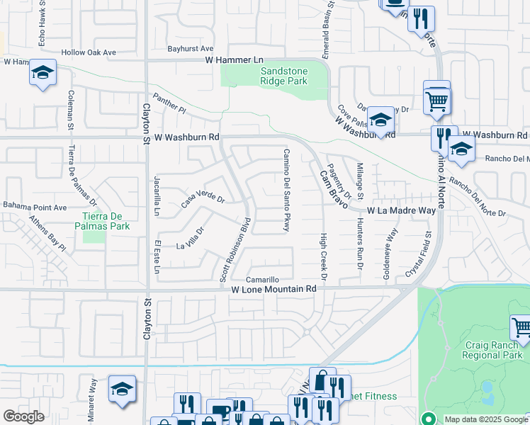 map of restaurants, bars, coffee shops, grocery stores, and more near 1613 Los Alamos Drive in North Las Vegas