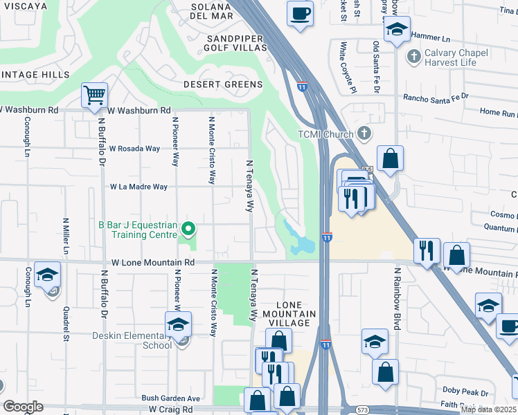 map of restaurants, bars, coffee shops, grocery stores, and more near 4931 Black Bear Road in Las Vegas
