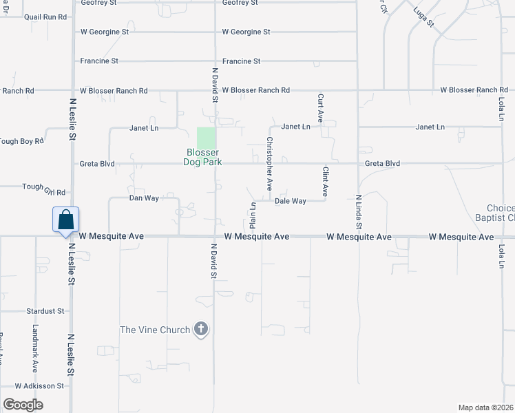 map of restaurants, bars, coffee shops, grocery stores, and more near 2091 Plain Lane in Pahrump