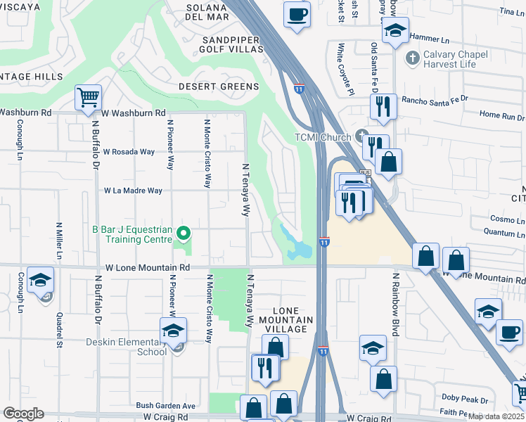 map of restaurants, bars, coffee shops, grocery stores, and more near 4931 Black Bear Road in Las Vegas