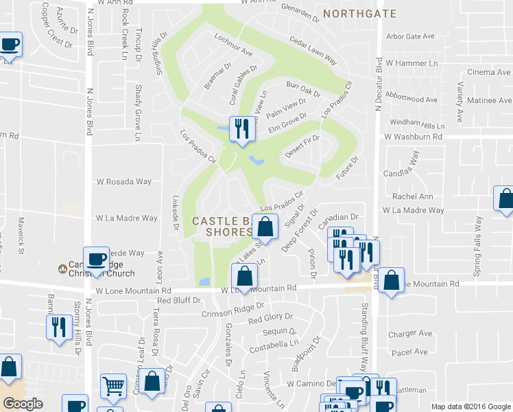 map of restaurants, bars, coffee shops, grocery stores, and more near 5100 Wild Marigold Drive in Las Vegas
