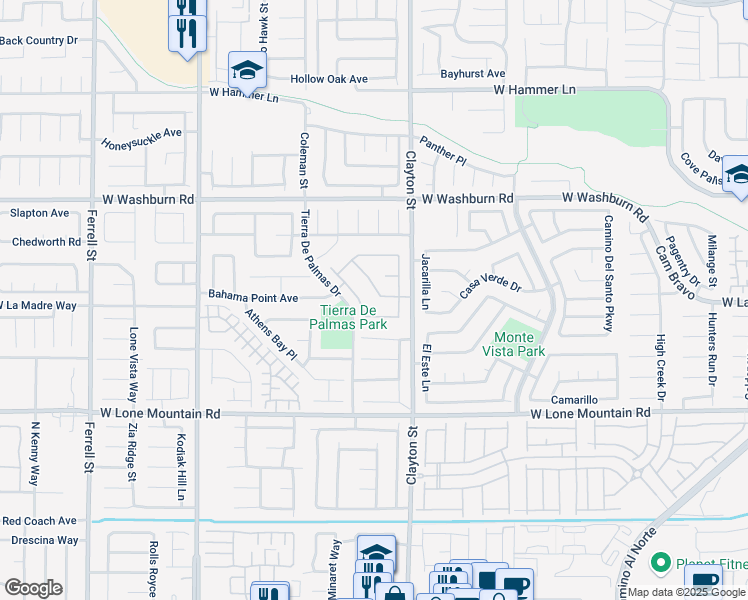 map of restaurants, bars, coffee shops, grocery stores, and more near 4950 Sail Rock Place in North Las Vegas