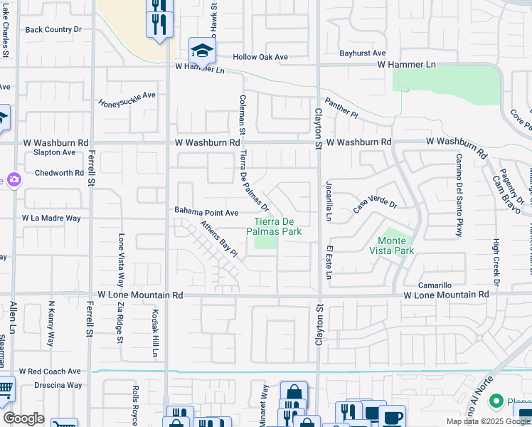 map of restaurants, bars, coffee shops, grocery stores, and more near 2301 Bahama Point Avenue in North Las Vegas