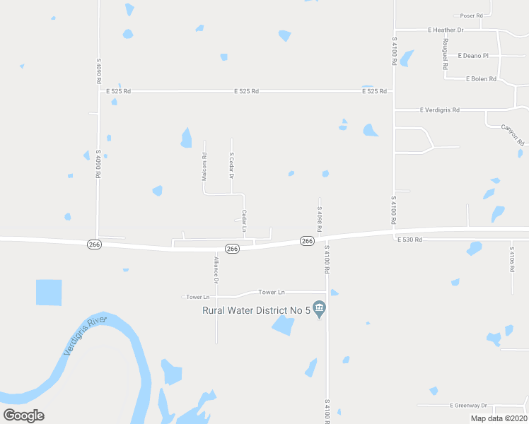 map of restaurants, bars, coffee shops, grocery stores, and more near 6695 East 530 Road in Claremore