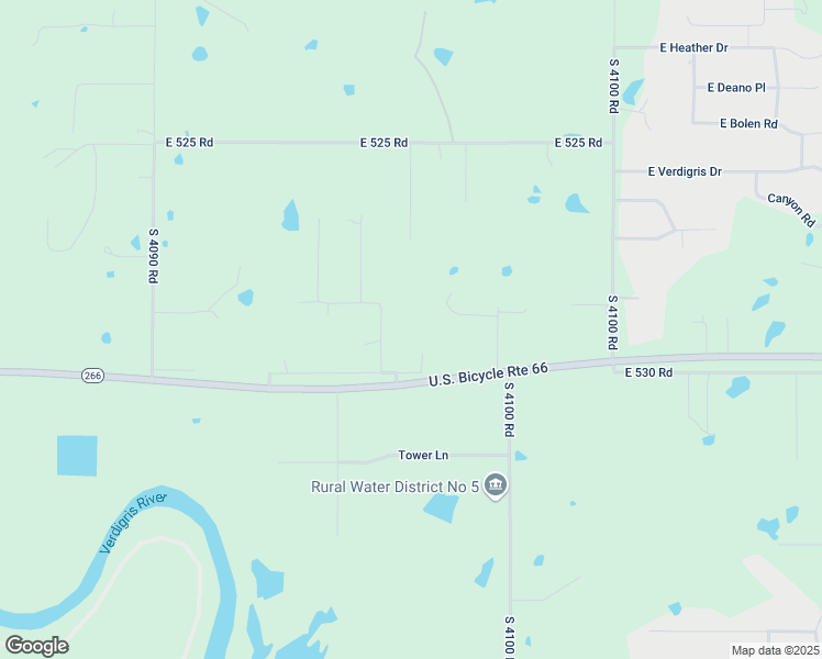 map of restaurants, bars, coffee shops, grocery stores, and more near 6695 East 530 Road in Claremore