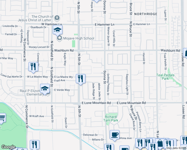 map of restaurants, bars, coffee shops, grocery stores, and more near 709 Picasso Picture Court in North Las Vegas