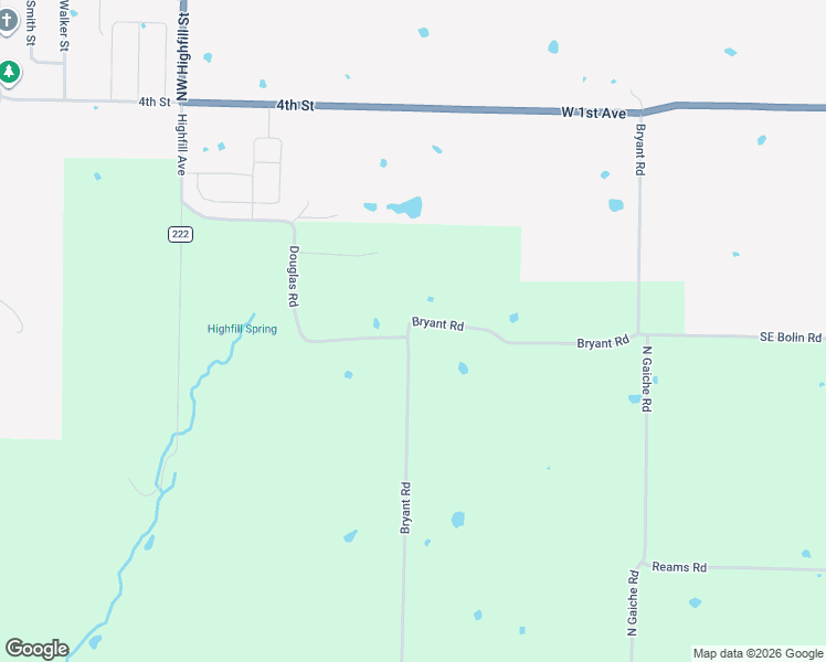 map of restaurants, bars, coffee shops, grocery stores, and more near 12504 Bryant Road in Gentry