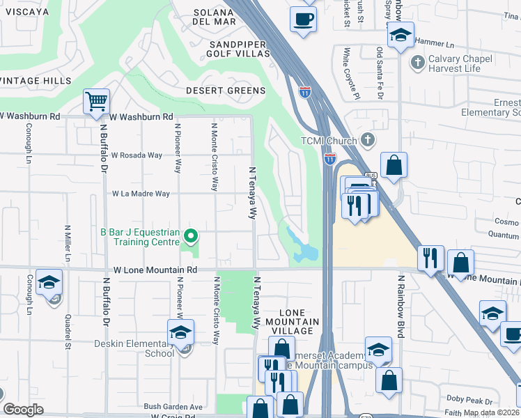 map of restaurants, bars, coffee shops, grocery stores, and more near 4931 Black Bear Road in Las Vegas