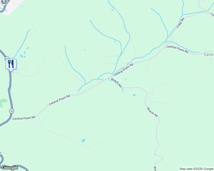 map of restaurants, bars, coffee shops, grocery stores, and more near 732 Central Point Road in Rutledge