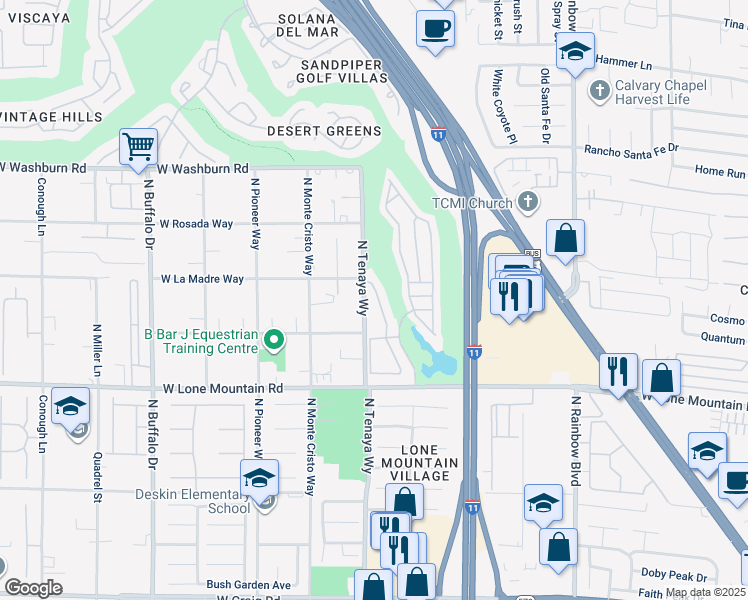 map of restaurants, bars, coffee shops, grocery stores, and more near 4941 Black Bear Road in Las Vegas