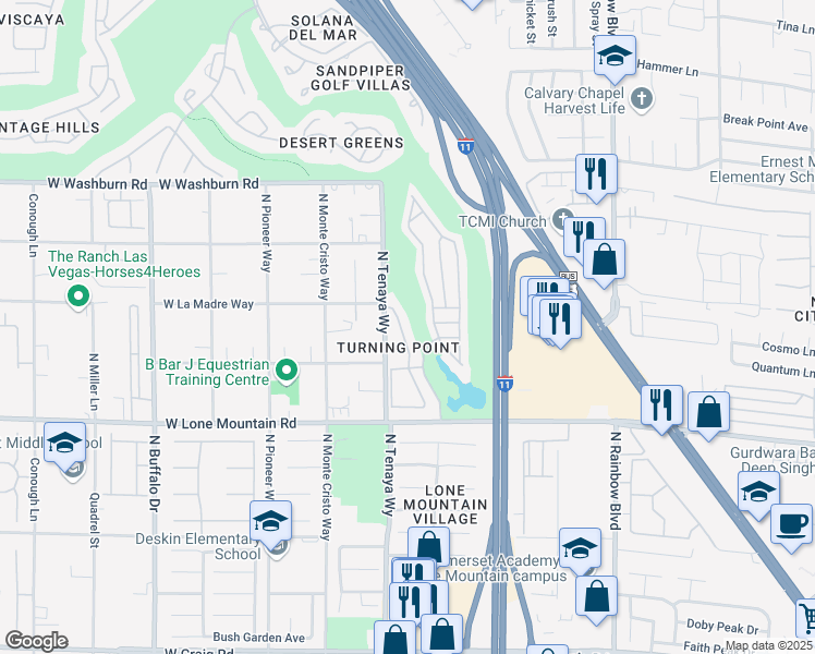 map of restaurants, bars, coffee shops, grocery stores, and more near 4940 Black Bear Road in Las Vegas