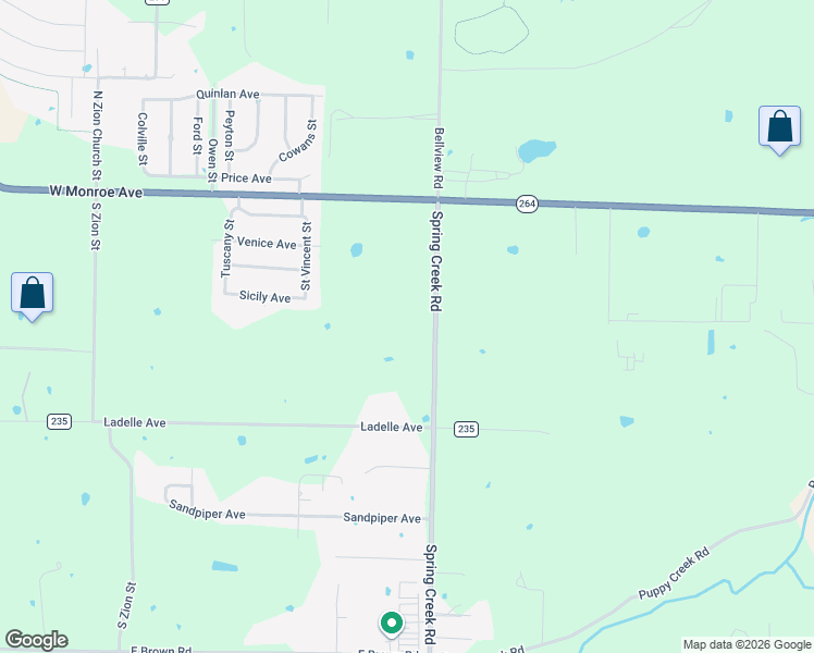 map of restaurants, bars, coffee shops, grocery stores, and more near 322 Spring Creek Road in Lowell