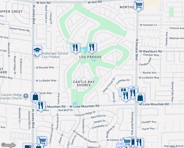 map of restaurants, bars, coffee shops, grocery stores, and more near 5108 Wild Marigold Drive in Las Vegas