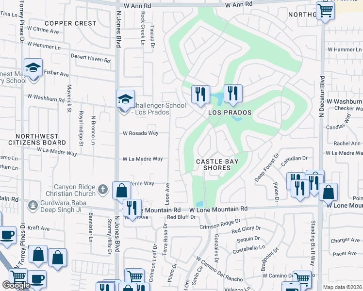 map of restaurants, bars, coffee shops, grocery stores, and more near 5020 Linkside Drive in Las Vegas