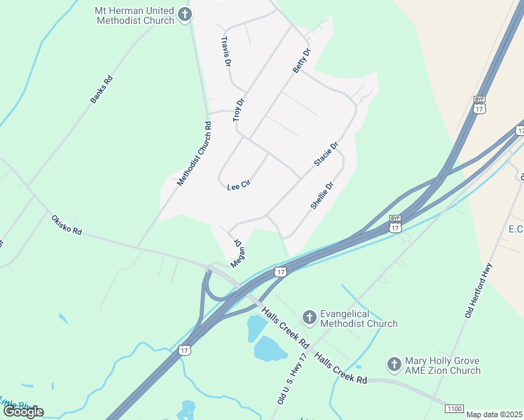 map of restaurants, bars, coffee shops, grocery stores, and more near 1005-1099 Joyce Dr in Elizabeth City