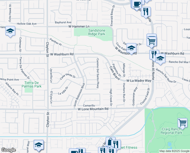 map of restaurants, bars, coffee shops, grocery stores, and more near 1521 Ascension in North Las Vegas