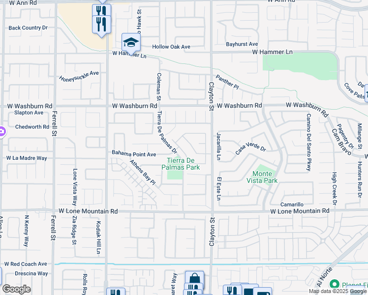 map of restaurants, bars, coffee shops, grocery stores, and more near 5022 Sail Rock Place in North Las Vegas
