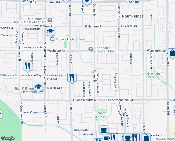 map of restaurants, bars, coffee shops, grocery stores, and more near 812 Fort Mandan Court in North Las Vegas