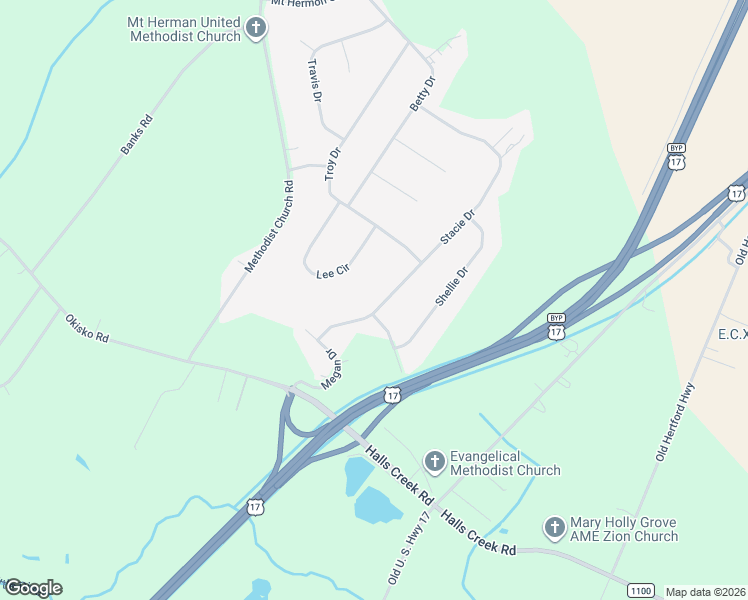 map of restaurants, bars, coffee shops, grocery stores, and more near 1212 Stacie Drive in Elizabeth City
