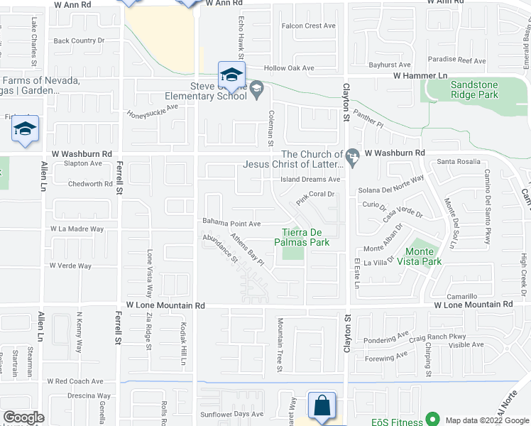 map of restaurants, bars, coffee shops, grocery stores, and more near 2417 Parasail Point Avenue in North Las Vegas
