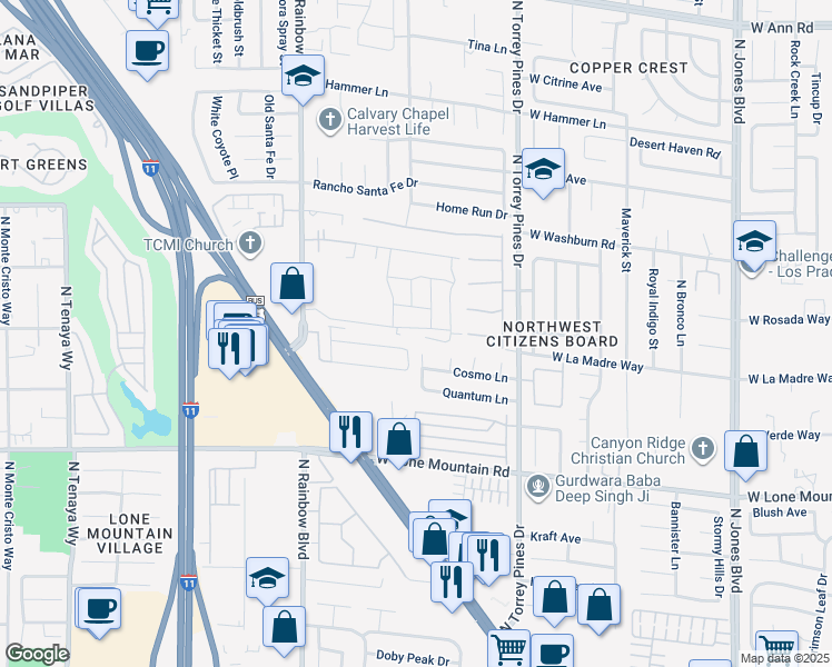map of restaurants, bars, coffee shops, grocery stores, and more near 6483 Dove Point Place in Las Vegas