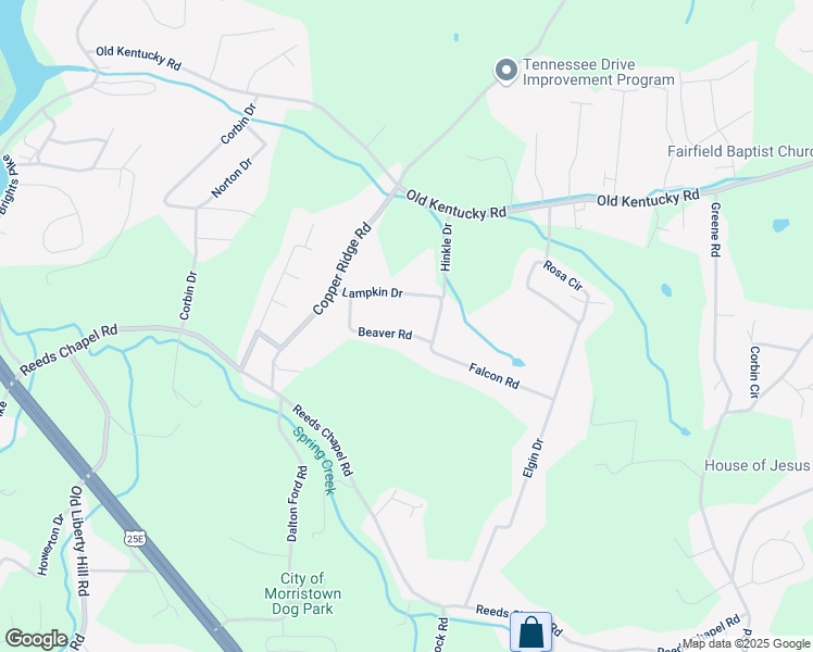 map of restaurants, bars, coffee shops, grocery stores, and more near 3466 Lampkin Drive in Morristown