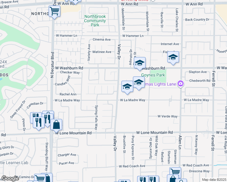 map of restaurants, bars, coffee shops, grocery stores, and more near 4398 Carol Palms in North Las Vegas