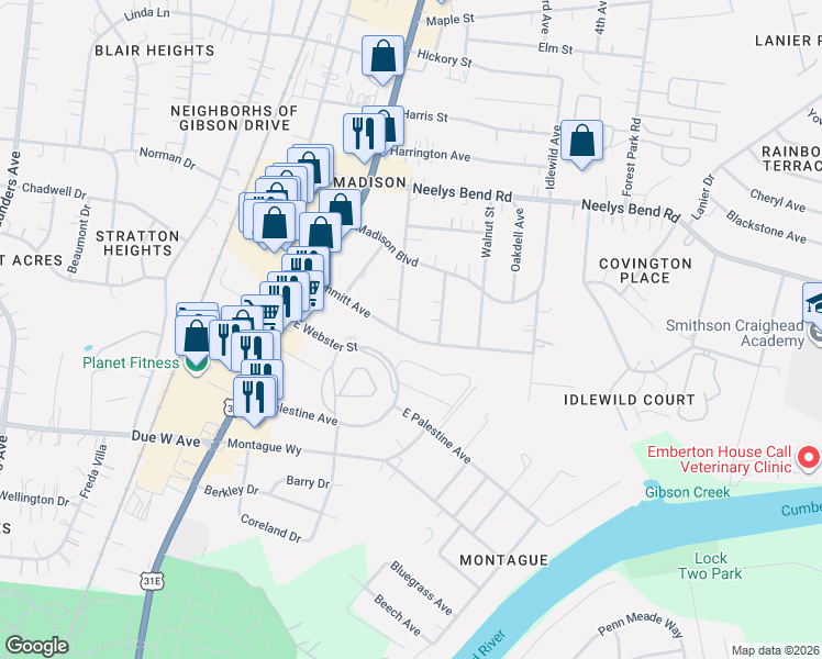 map of restaurants, bars, coffee shops, grocery stores, and more near 848 Gallavista Avenue in Nashville