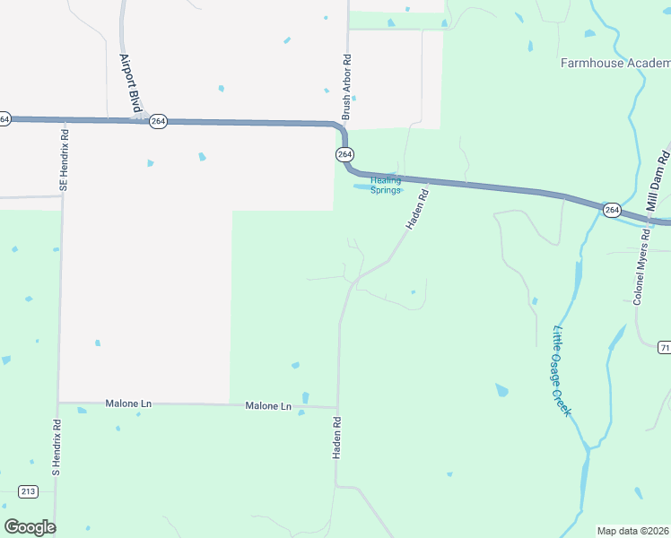 map of restaurants, bars, coffee shops, grocery stores, and more near 12317 Haden Road in Bentonville