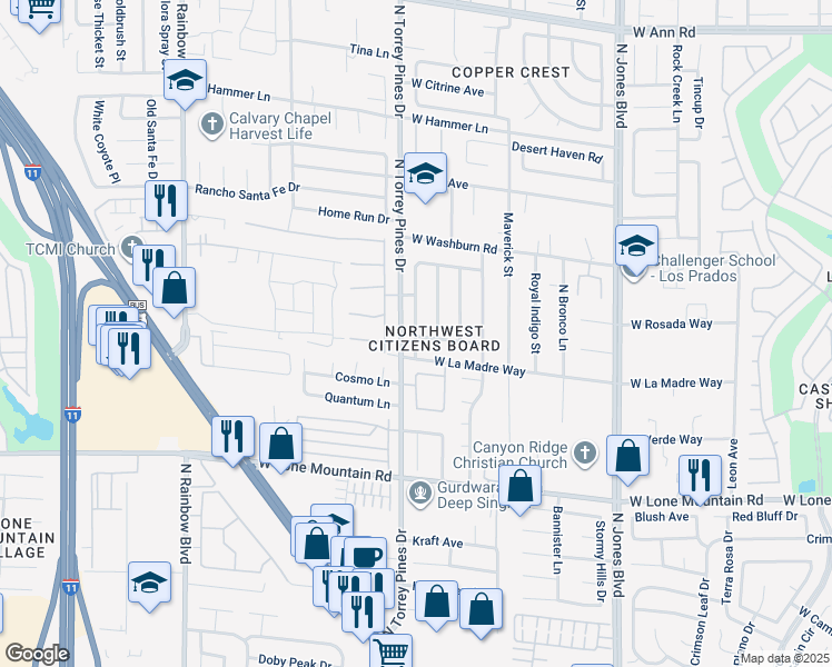 map of restaurants, bars, coffee shops, grocery stores, and more near 5024 Chambliss Drive in Las Vegas