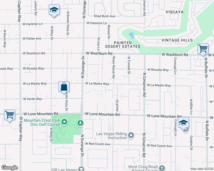 map of restaurants, bars, coffee shops, grocery stores, and more near 4996 North Moncada Way in Las Vegas