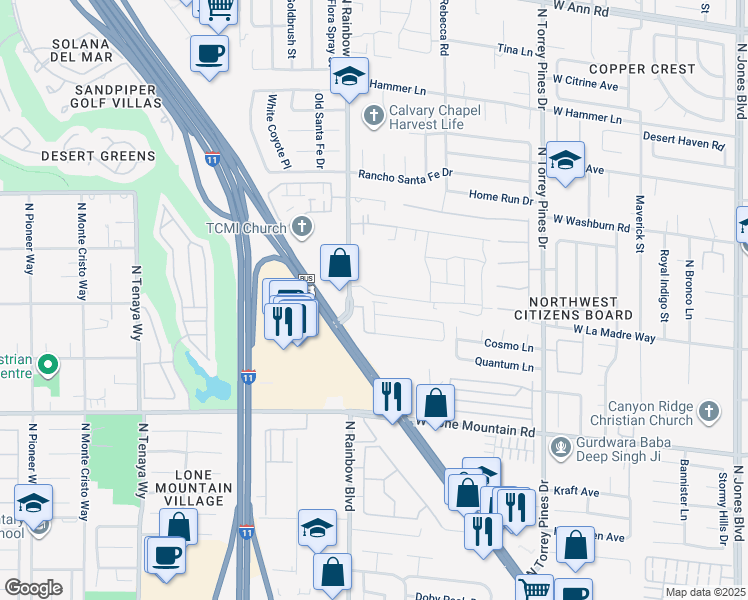 map of restaurants, bars, coffee shops, grocery stores, and more near 6607 Dove Point Place in Las Vegas