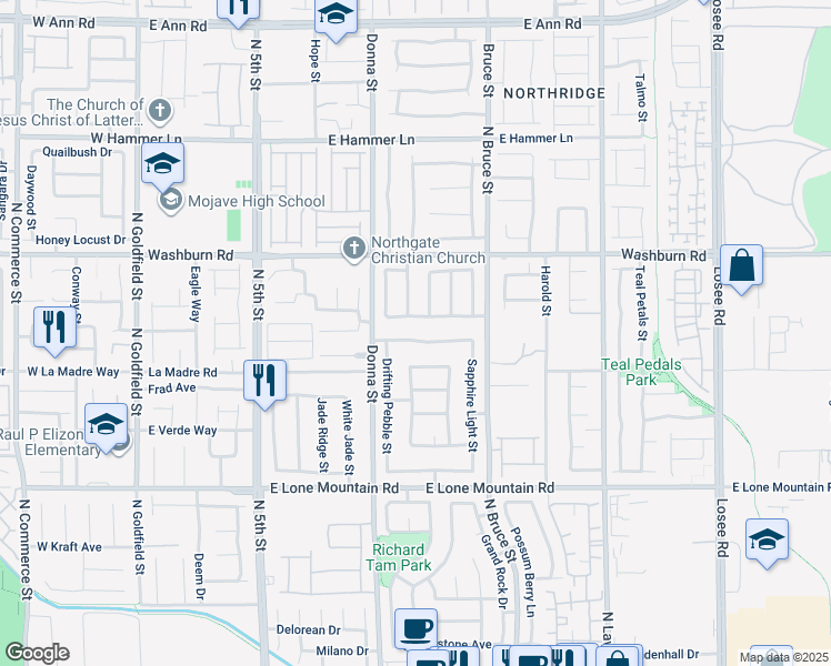 map of restaurants, bars, coffee shops, grocery stores, and more near 1014 Emerald Stone Avenue in North Las Vegas