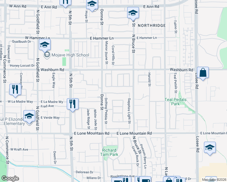 map of restaurants, bars, coffee shops, grocery stores, and more near 1014 Emerald Stone Avenue in North Las Vegas