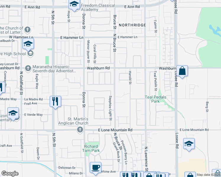map of restaurants, bars, coffee shops, grocery stores, and more near 1214 Emerald Stone Avenue in North Las Vegas