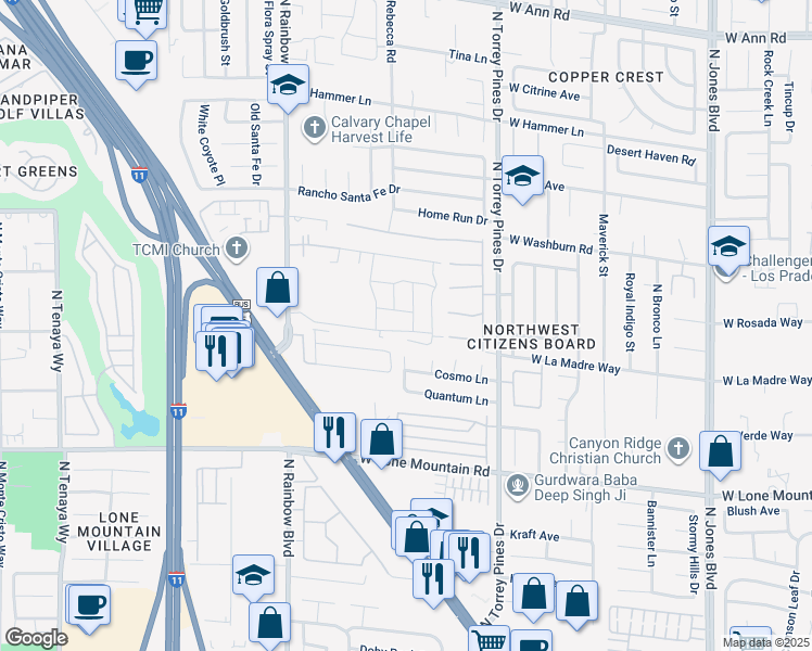 map of restaurants, bars, coffee shops, grocery stores, and more near 6476 Dove Point Place in Las Vegas
