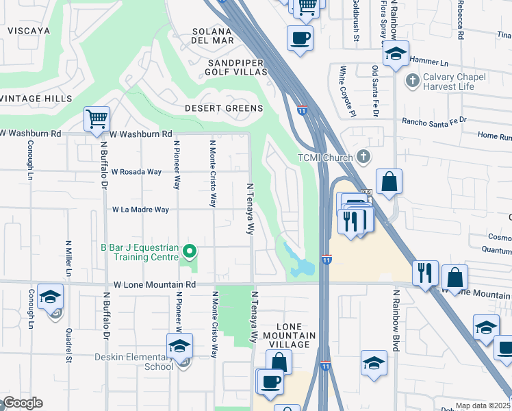 map of restaurants, bars, coffee shops, grocery stores, and more near 4980 Black Bear Road in Las Vegas