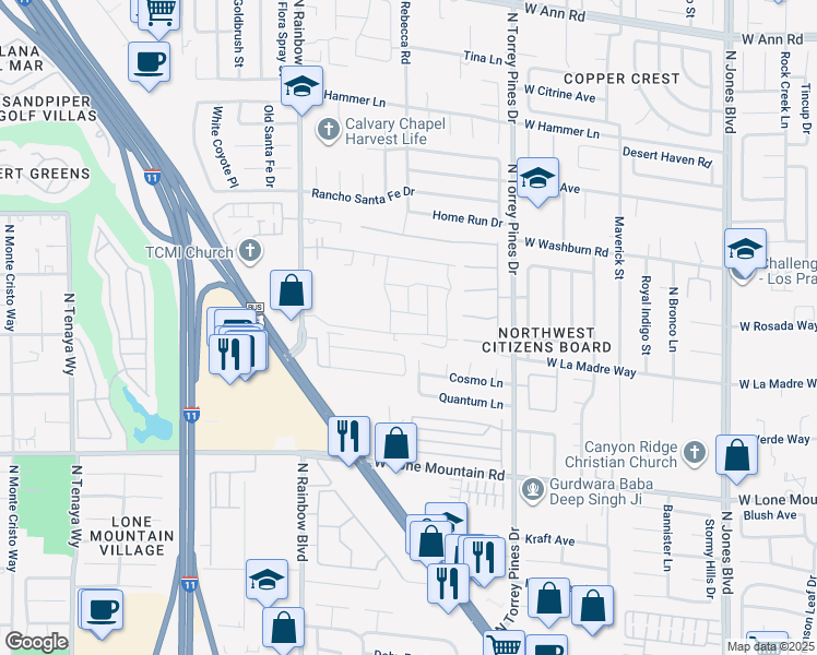 map of restaurants, bars, coffee shops, grocery stores, and more near 6492 Dove Point Place in Las Vegas