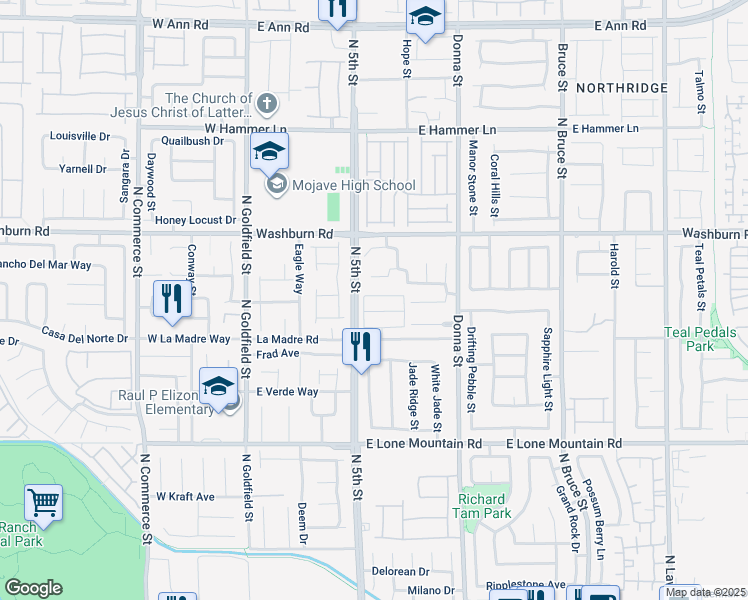 map of restaurants, bars, coffee shops, grocery stores, and more near 517 Abrazar Avenue in North Las Vegas