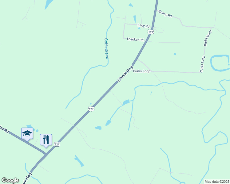 map of restaurants, bars, coffee shops, grocery stores, and more near 5521 South York Highway in Grimsley