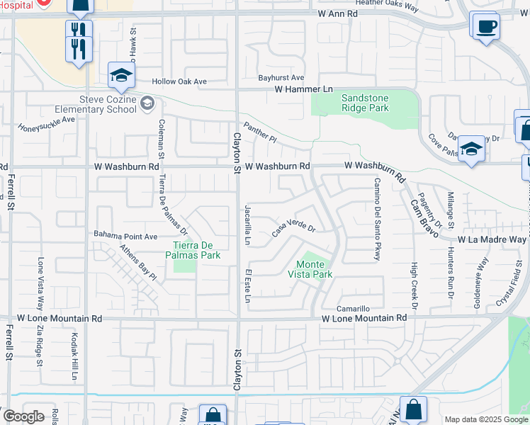 map of restaurants, bars, coffee shops, grocery stores, and more near 1924 Curio Drive in North Las Vegas