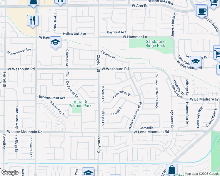 map of restaurants, bars, coffee shops, grocery stores, and more near 1924 Curio Drive in North Las Vegas