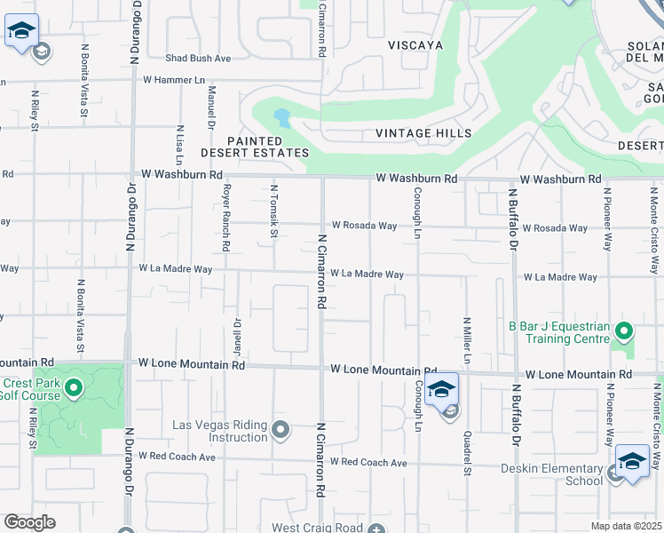 map of restaurants, bars, coffee shops, grocery stores, and more near 5001 North Cimarron Road in Las Vegas