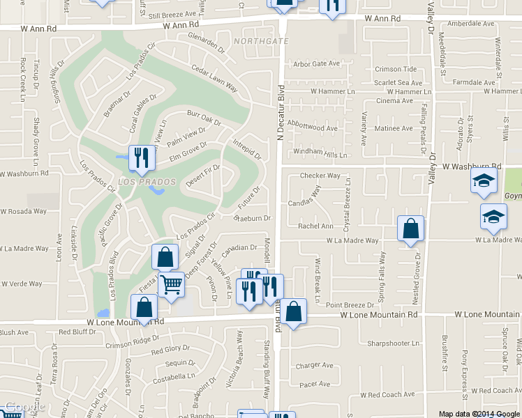 map of restaurants, bars, coffee shops, grocery stores, and more near 4813 Jarvis Lane in Las Vegas