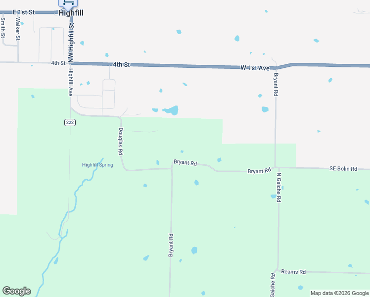 map of restaurants, bars, coffee shops, grocery stores, and more near 12504 Bryant Road in Gentry