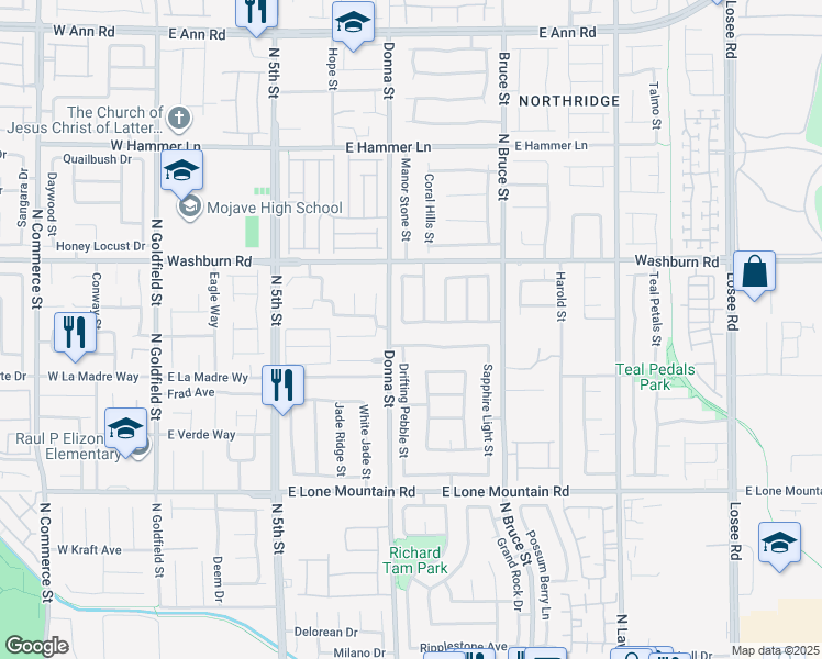 map of restaurants, bars, coffee shops, grocery stores, and more near 913 Cobblestone Cove Road in North Las Vegas